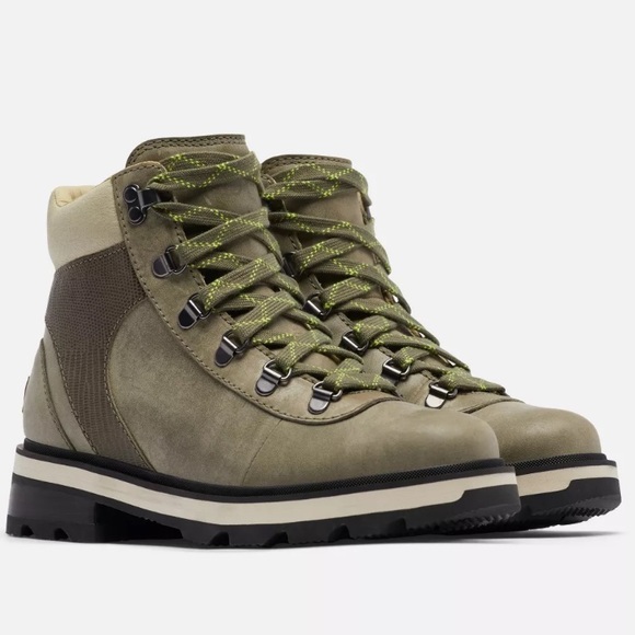 Sorel Shoes - Sorel Lennox Hiker STKD Boot, Waterproof, Color- Stone Green,Laurel Leaf, Size 7